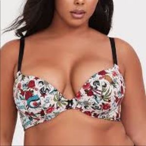 Torrid tattoo print microfibre push up bra